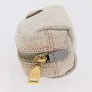 PRADA Pouch Canvas White Gold Auth ti3850-4