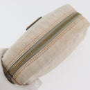 PRADA Pouch Canvas White Gold Auth ti3850-5