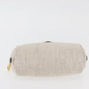 PRADA Pouch Canvas White Gold Auth ti3850-6