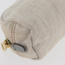 PRADA Pouch Canvas White Gold Auth ti3850-7