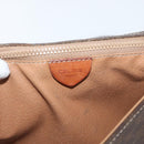CELINE Macadam Canvas Circle Shoulder Bag PVC Leather Brown Gold Auth ti3851-18