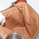 CELINE Macadam Canvas Circle Shoulder Bag PVC Leather Brown Gold Auth ti3851-20