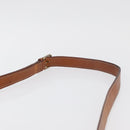 CELINE Macadam Canvas Circle Shoulder Bag PVC Leather Brown Gold Auth ti3851-9