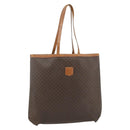 CELINE Macadam Canvas Tote Bag PVC Leather Brown Gold Auth ti3853-1