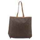 CELINE Macadam Canvas Tote Bag PVC Leather Brown Gold Auth ti3853-2