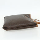 CELINE Macadam Canvas Tote Bag PVC Leather Brown Gold Auth ti3853-4