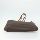 CELINE Macadam Canvas Tote Bag PVC Leather Brown Gold Auth ti3853-5