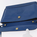 FENDI Shoulder Bag Leather Blue gold Auth ti3855-9