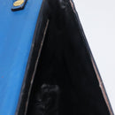FENDI Shoulder Bag Leather Blue gold Auth ti3855-18