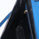 FENDI Shoulder Bag Leather Blue gold Auth ti3855-19