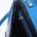 FENDI Shoulder Bag Leather Blue gold Auth ti3855-20