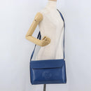 FENDI Shoulder Bag Leather Blue gold Auth ti3855-21