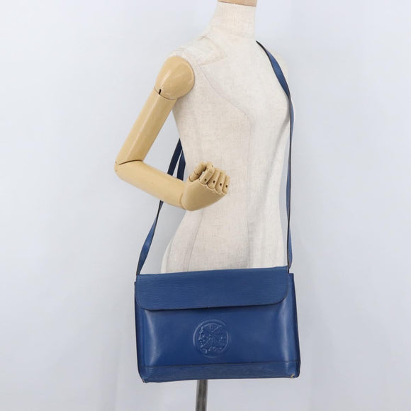 FENDI Shoulder Bag Leather Blue gold Auth ti3855