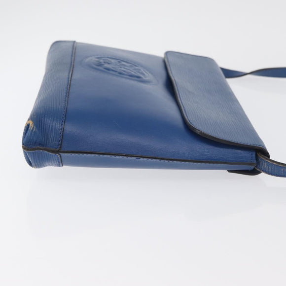 FENDI Shoulder Bag Leather Blue gold Auth ti3855