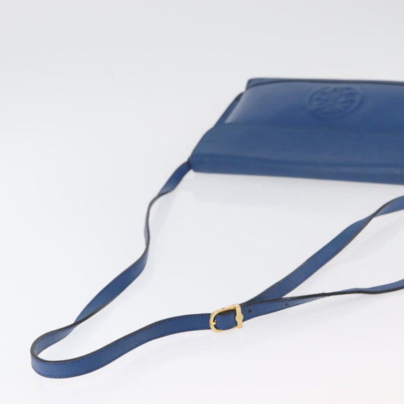 FENDI Shoulder Bag Leather Blue gold Auth ti3855