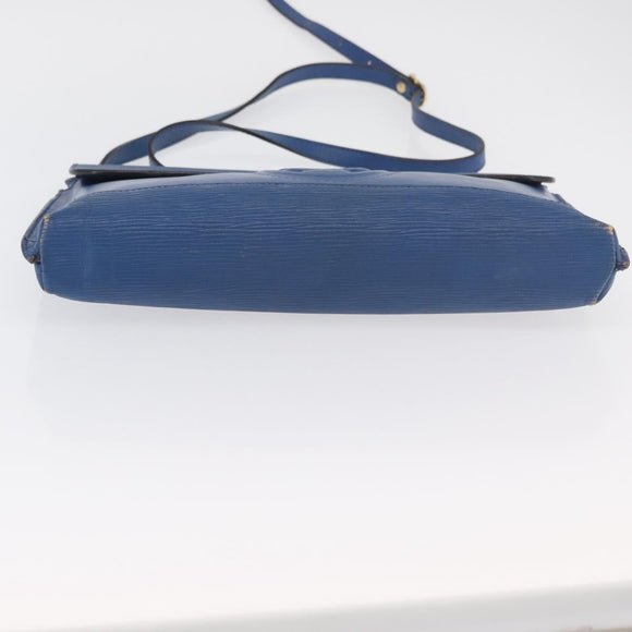 FENDI Shoulder Bag Leather Blue gold Auth ti3855
