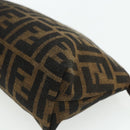 FENDI Zucca Canvas Hand Bag Brown Black Auth ti3856-14