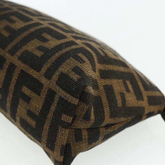 FENDI Zucca Canvas Hand Bag Brown Black Auth ti3856