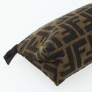 FENDI Zucca Canvas Hand Bag Brown Black Auth ti3856-15
