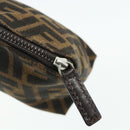 FENDI Zucca Canvas Hand Bag Brown Black Auth ti3856-9