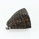 FENDI Zucca Canvas Hand Bag Brown Black Auth ti3856-3