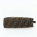 FENDI Zucca Canvas Hand Bag Brown Black Auth ti3856-6