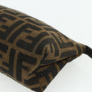 FENDI Zucca Canvas Hand Bag Brown Black Auth ti3856-7