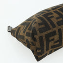 FENDI Zucca Canvas Hand Bag Brown Black Auth ti3856-8