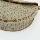 Christian Dior Honeycomb Canvas Shoulder Bag PVC Beige Gold Auth ti3857-14