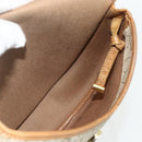 Christian Dior Honeycomb Canvas Shoulder Bag PVC Beige Gold Auth ti3857-17