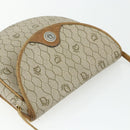 Christian Dior Honeycomb Canvas Shoulder Bag PVC Beige Gold Auth ti3857-6