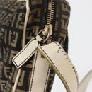 FENDI Zucchino Canvas Mamma Baguette Shoulder Bag Black Gold Auth ti3858-9