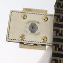 FENDI Zucchino Canvas Mamma Baguette Shoulder Bag Black Gold Auth ti3858-10
