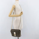 FENDI Zucchino Canvas Mamma Baguette Shoulder Bag Black Gold Auth ti3858-24