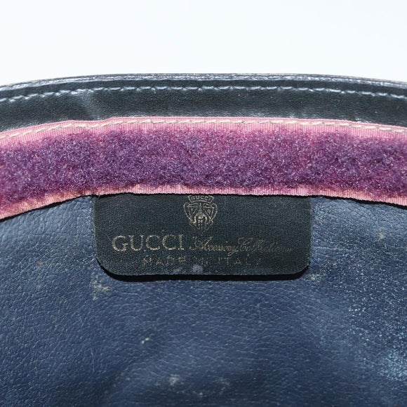 GUCCI GG Supreme Sherry Line Clutch Bag PVC Navy 37 014 2125 Auth ti3859
