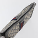 GUCCI GG Supreme Sherry Line Clutch Bag PVC Navy 37 014 2125 Auth ti3859-6
