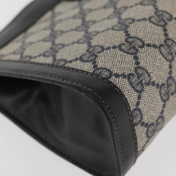 GUCCI GG Supreme Sherry Line Clutch Bag PVC Navy 37 014 2125 Auth ti3859