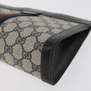 GUCCI GG Supreme Sherry Line Clutch Bag PVC Navy 37 014 2125 Auth ti3859-9