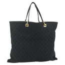 GUCCI GG Canvas Tote Bag Black Gold 002 1097 Auth ti3861-1