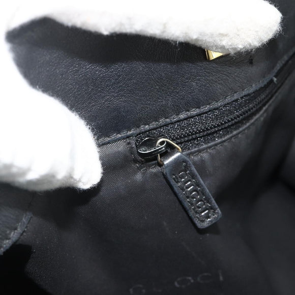 GUCCI GG Canvas Tote Bag Black Gold 002 1097 Auth ti3861