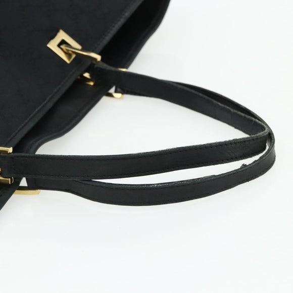 GUCCI GG Canvas Tote Bag Black Gold 002 1097 Auth ti3861