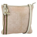 GUCCI GG Canvas Sherry Line Shoulder Bag Pink Gold 144388 Auth ti3863-1
