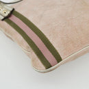 GUCCI GG Canvas Sherry Line Shoulder Bag Pink Gold 144388 Auth ti3863-14