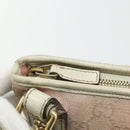 GUCCI GG Canvas Sherry Line Shoulder Bag Pink Gold 144388 Auth ti3863-10