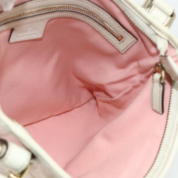 GUCCI GG Canvas Sherry Line Shoulder Bag Pink Gold 144388 Auth ti3863
