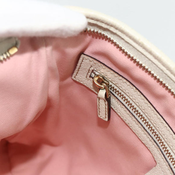 GUCCI GG Canvas Sherry Line Shoulder Bag Pink Gold 144388 Auth ti3863
