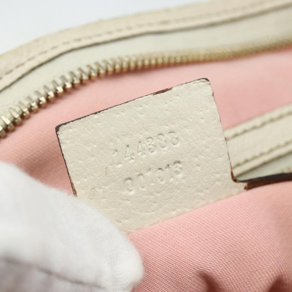 GUCCI GG Canvas Sherry Line Shoulder Bag Pink Gold 144388 Auth ti3863