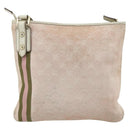 GUCCI GG Canvas Sherry Line Shoulder Bag Pink Gold 144388 Auth ti3863-2