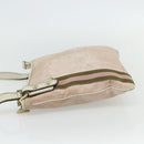 GUCCI GG Canvas Sherry Line Shoulder Bag Pink Gold 144388 Auth ti3863-3