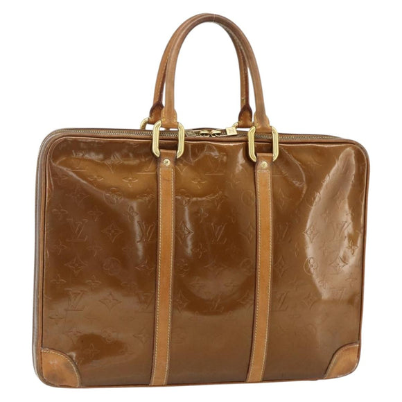 LOUIS VUITTON Monogram Vernis Van Damme Hand Bag Bronze M91125 LV Auth ti3865